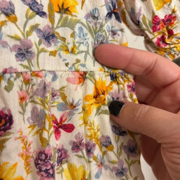 Old Navy Kids Floral Dress Yellow Sunflowers Cotton Spring Easter XL 14-16 - Picture 3 of 9